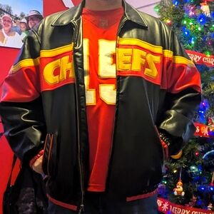 Vintage Kansas City Chiefs Leather Coat XL